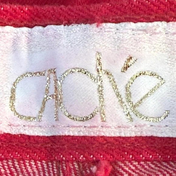 Cache Chic Red Women's Vintage Jeans w/embellished pockets. Holidays - Picture 6 of 9